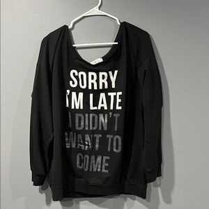 AMAZON Black V-Neck Graphic Top